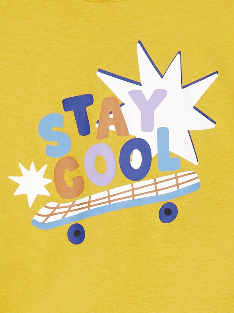 T-shirt larga com estampado Grafik Edition Amarelo - Kiabi