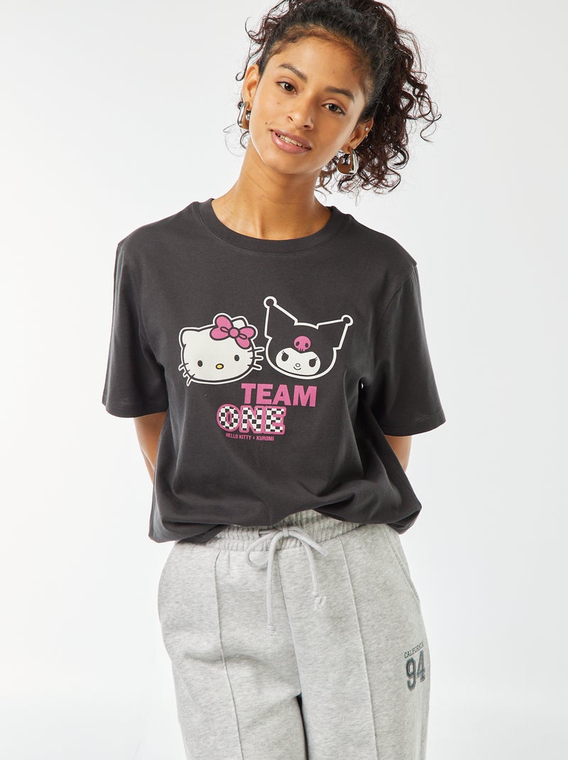 T-shirt larga com estampado 'Hello Kitty' PRETO - Kiabi