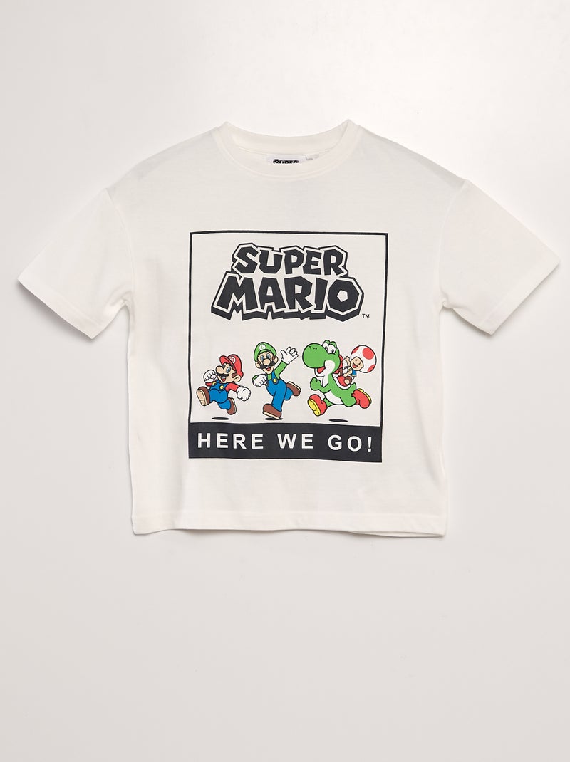 T-shirt larga com estampado 'Mario' BRANCO - Kiabi