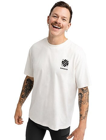 T-shirt larga de bikepacking para homem