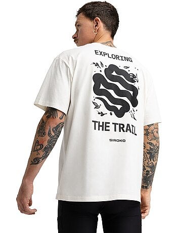 T-shirt larga de bikepacking para homem