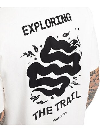 T-shirt larga de bikepacking para homem