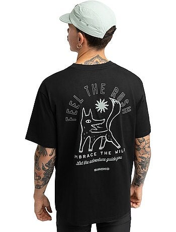 T-shirt larga de bikepacking para homem