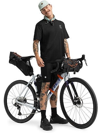 T-shirt larga de bikepacking para homem