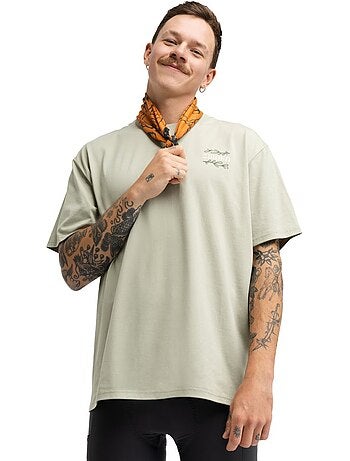 T-shirt larga de bikepacking para homem