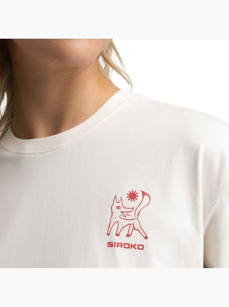 T-shirt larga de bikepacking para mulher Bege - Kiabi