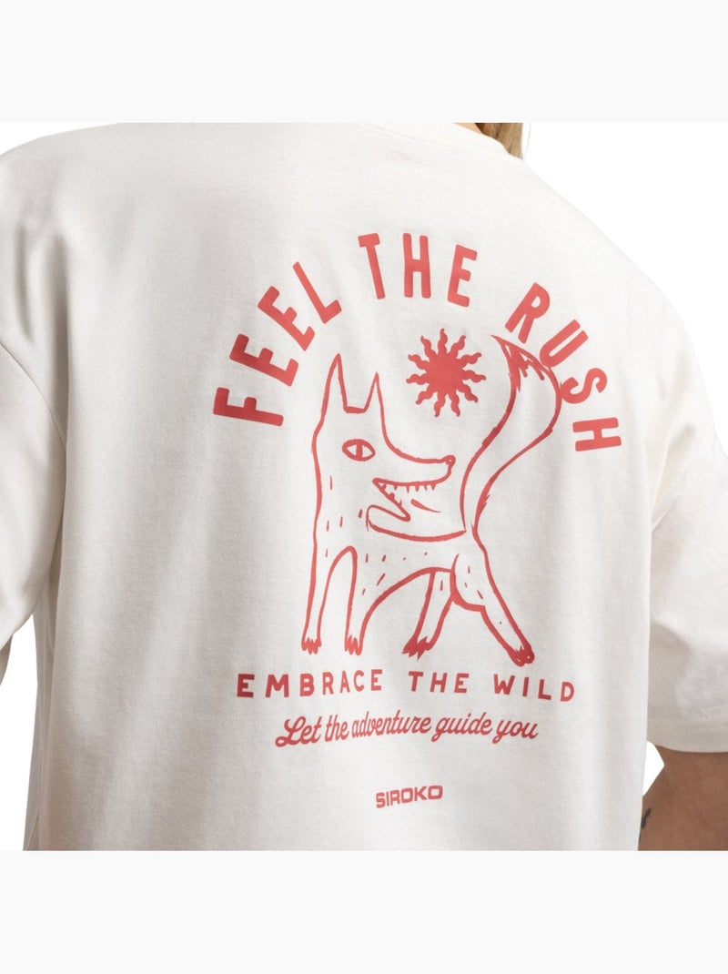 T-shirt larga de bikepacking para mulher Bege - Kiabi