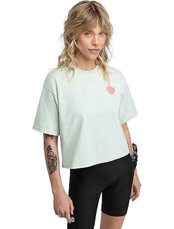 T-shirt larga de bikepacking para mulher