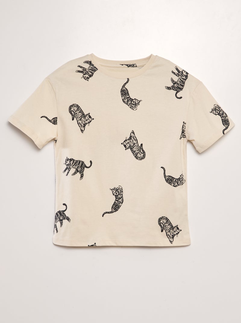 T-shirt larga de manga curta BRANCO - Kiabi