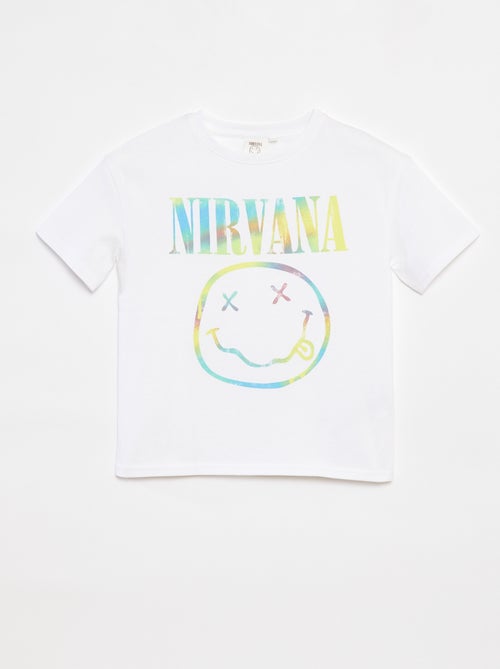 T-shirt larga de manga curta 'Nirvana' - Kiabi