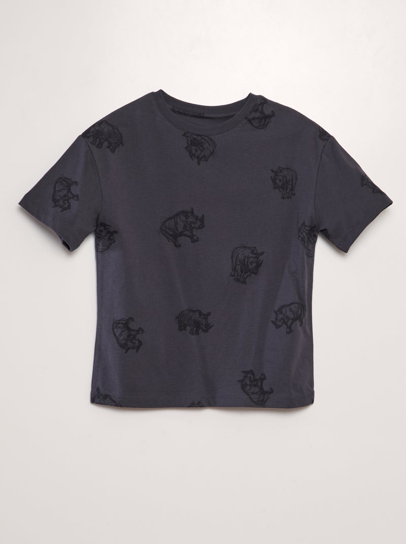 T-shirt larga de manga curta PRETO - Kiabi