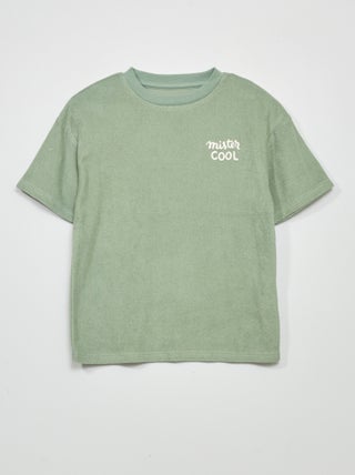 T-shirt larga em felpa de manga curta