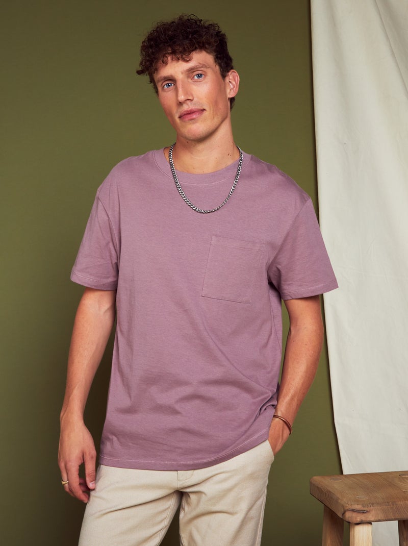 T-shirt larga em jersey com bolso VIOLETA - Kiabi
