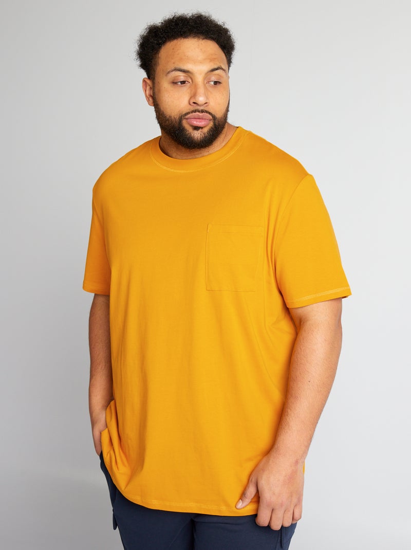 T-shirt larga em jersey liso AMARELO - Kiabi