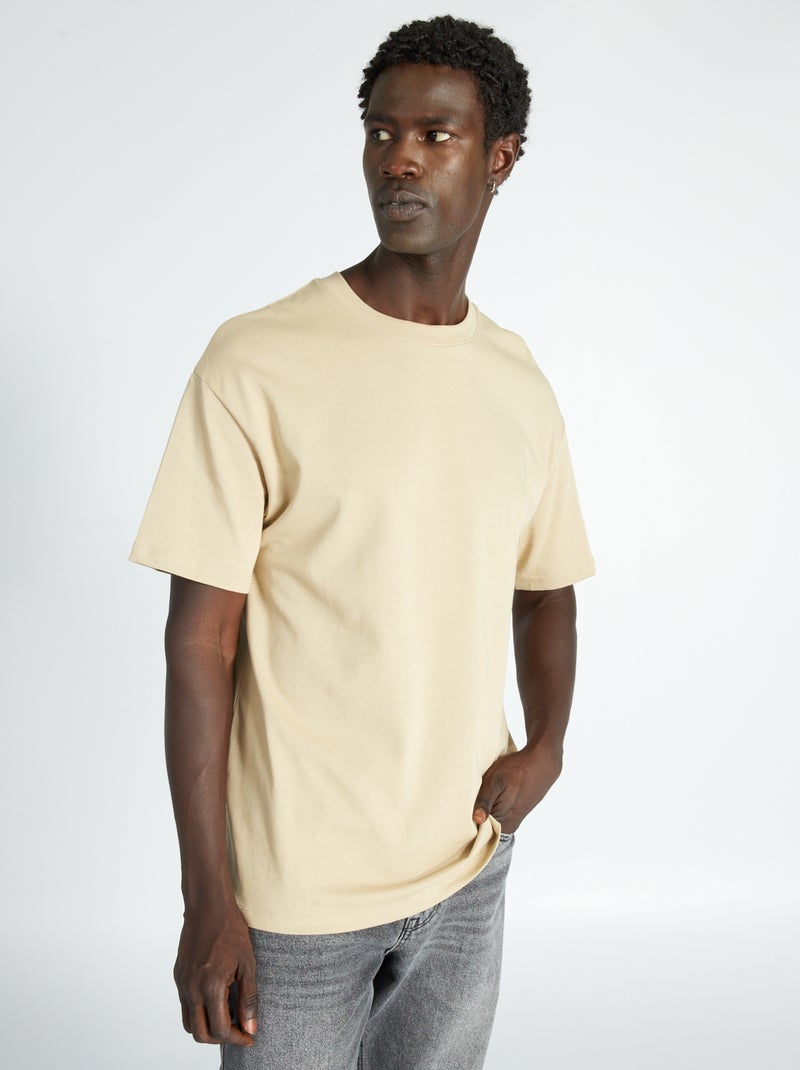 T-shirt larga em jersey liso BRANCO - Kiabi