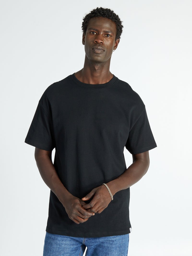 T-shirt larga em jersey liso BRANCO - Kiabi