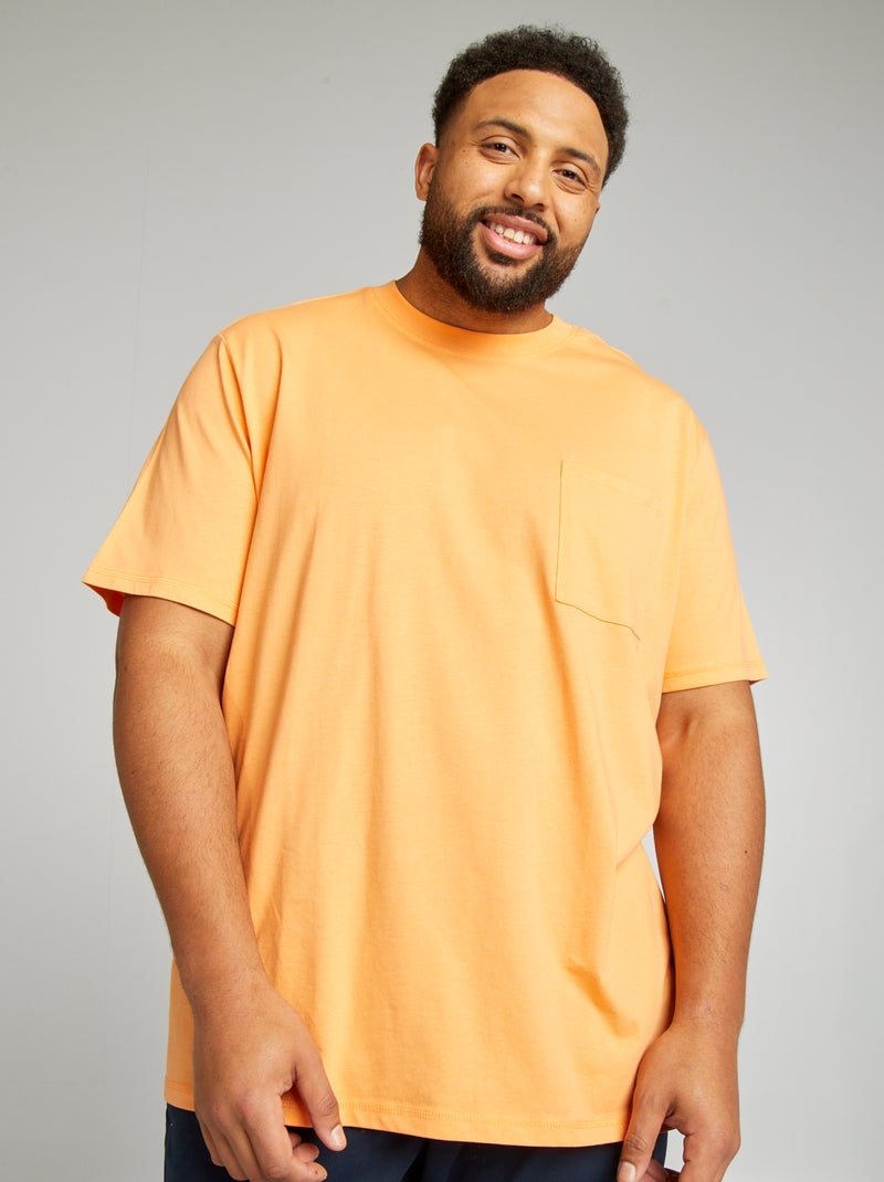 T-shirt larga em jersey liso LARANJA - Kiabi