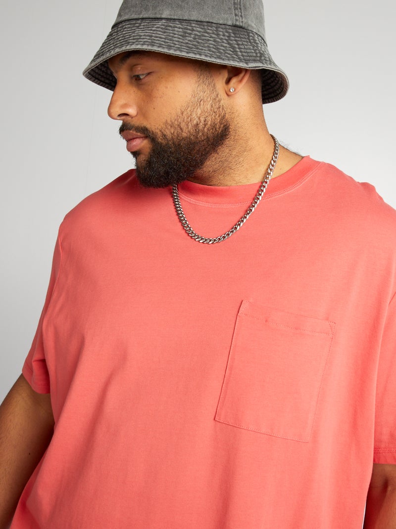 T-shirt larga em jersey liso LARANJA - Kiabi