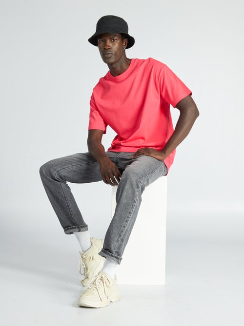 T-shirt larga em jersey liso - Kiabi