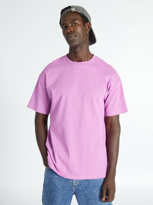 T-shirt larga em jersey liso - Kiabi