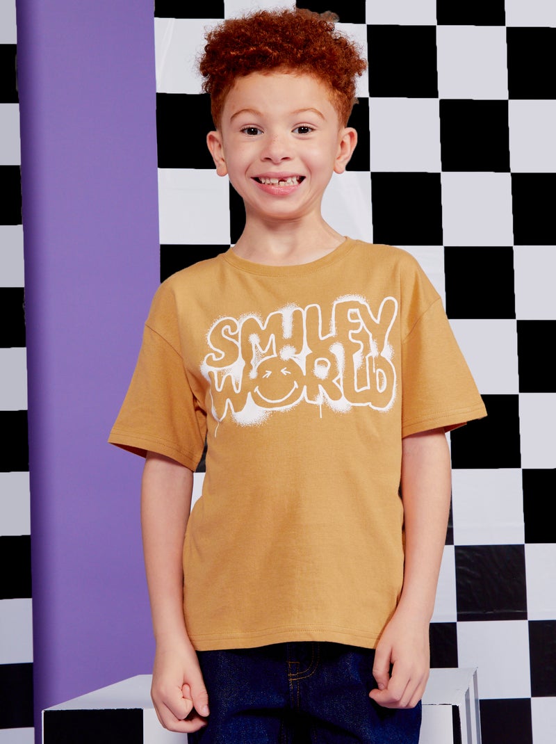 T-shirt larga em jersey 'SmileyWorld' AMARELO - Kiabi