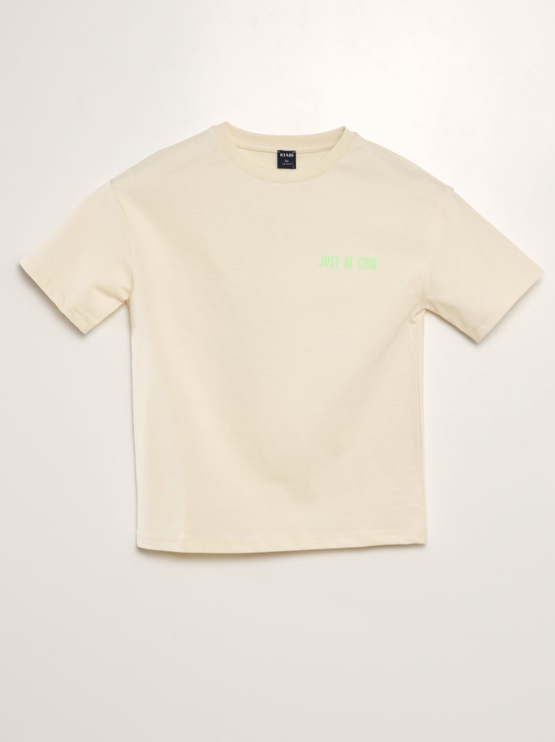 T-shirt larga estampada BEGE - Kiabi