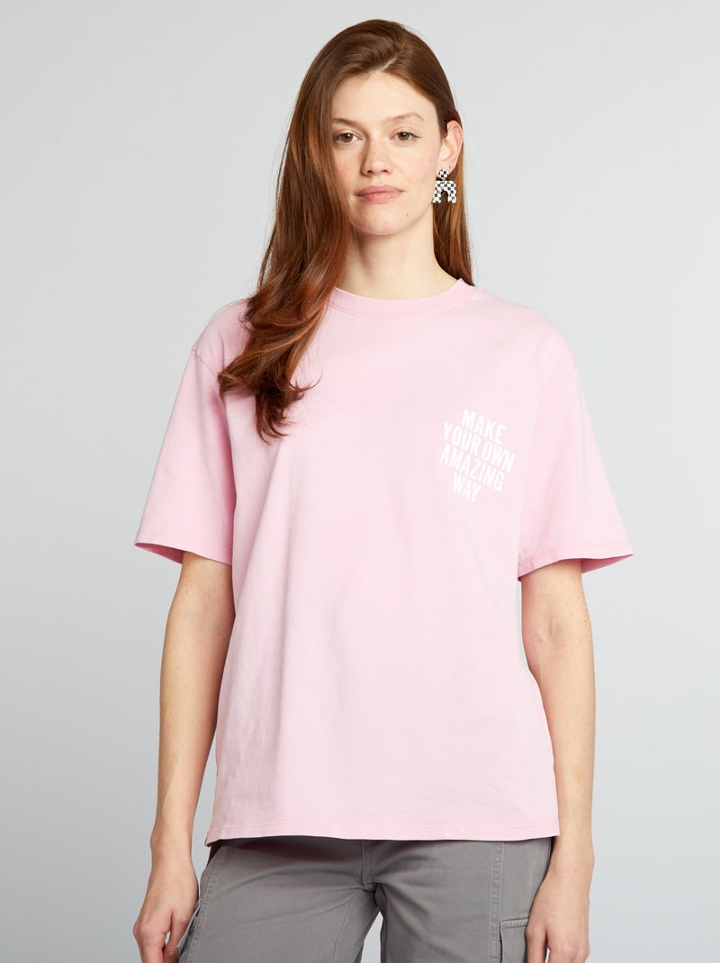 T-shirt larga estampada ROSA - Kiabi