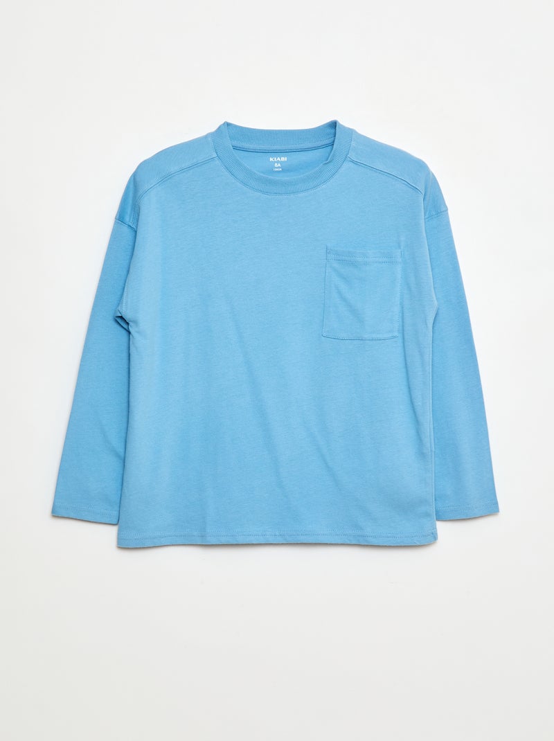 T-shirt larga lisa Azul - Kiabi