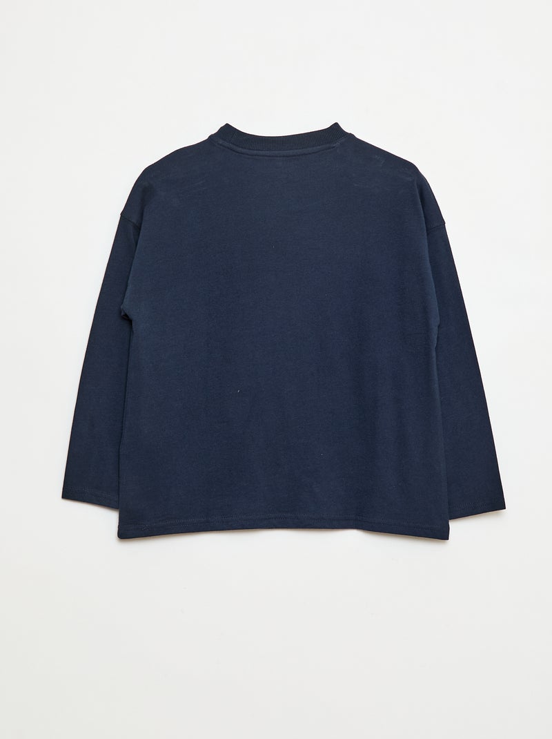 T-shirt larga lisa Azul - Kiabi