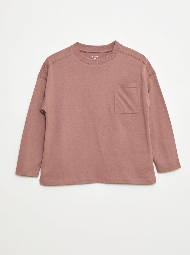T-shirt larga lisa Rosa - Kiabi