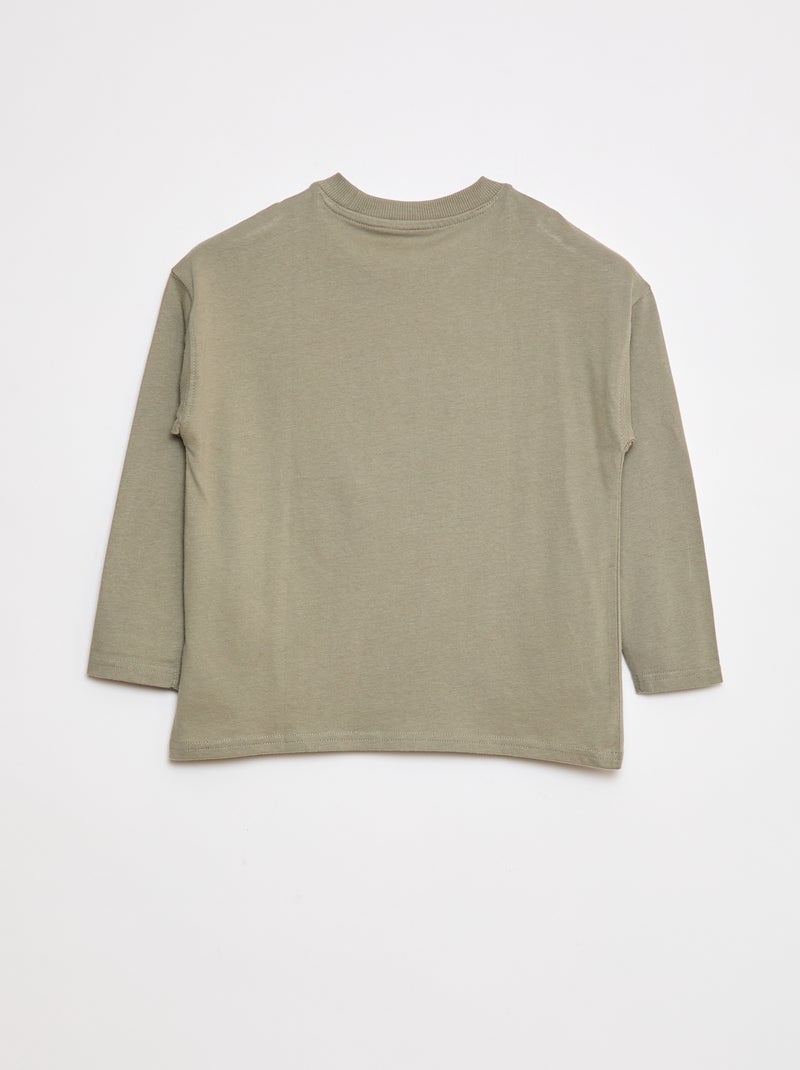 T-shirt larga lisa Verde - Kiabi