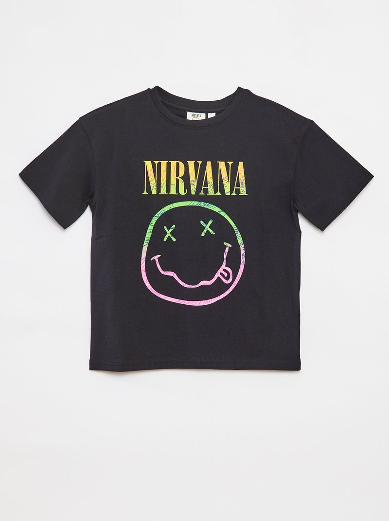 T-shirt larga 'Nirvana' Preto - Kiabi