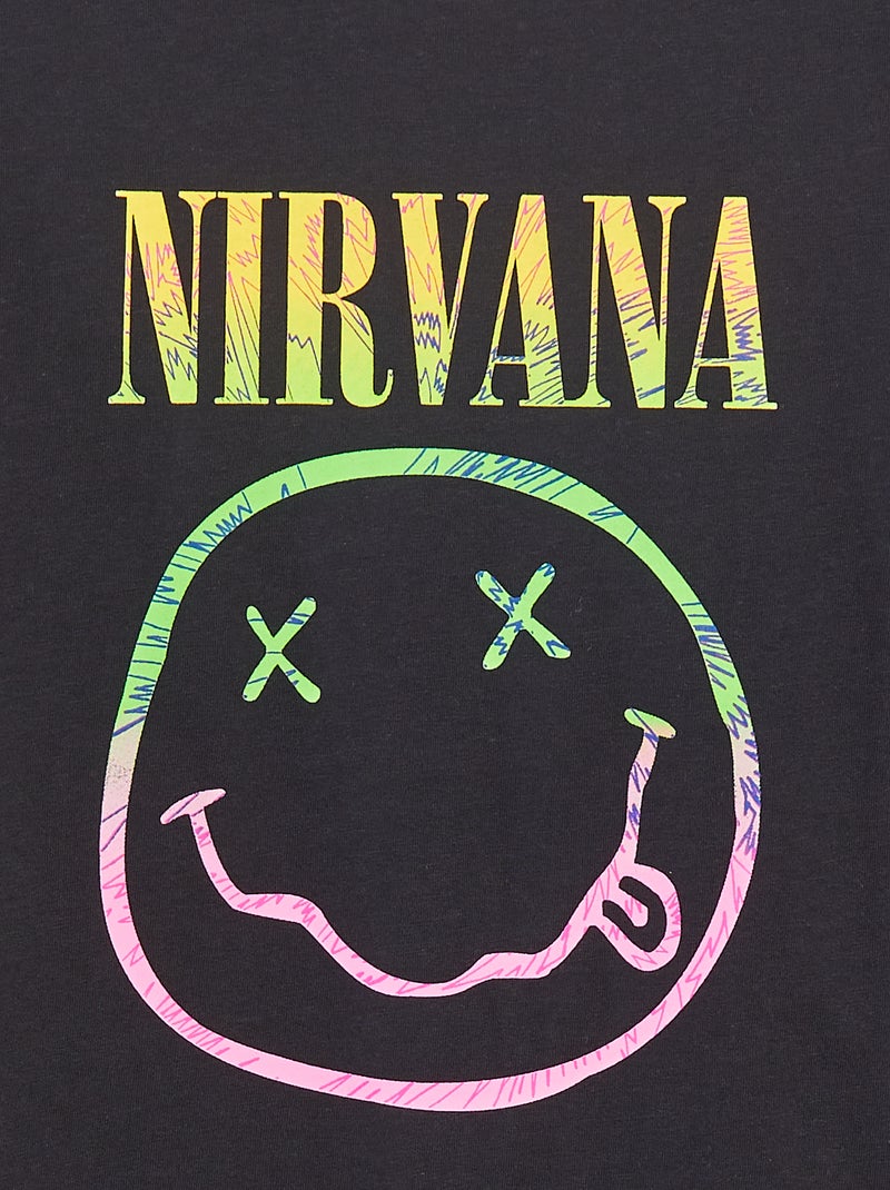 T-shirt larga 'Nirvana' Preto - Kiabi