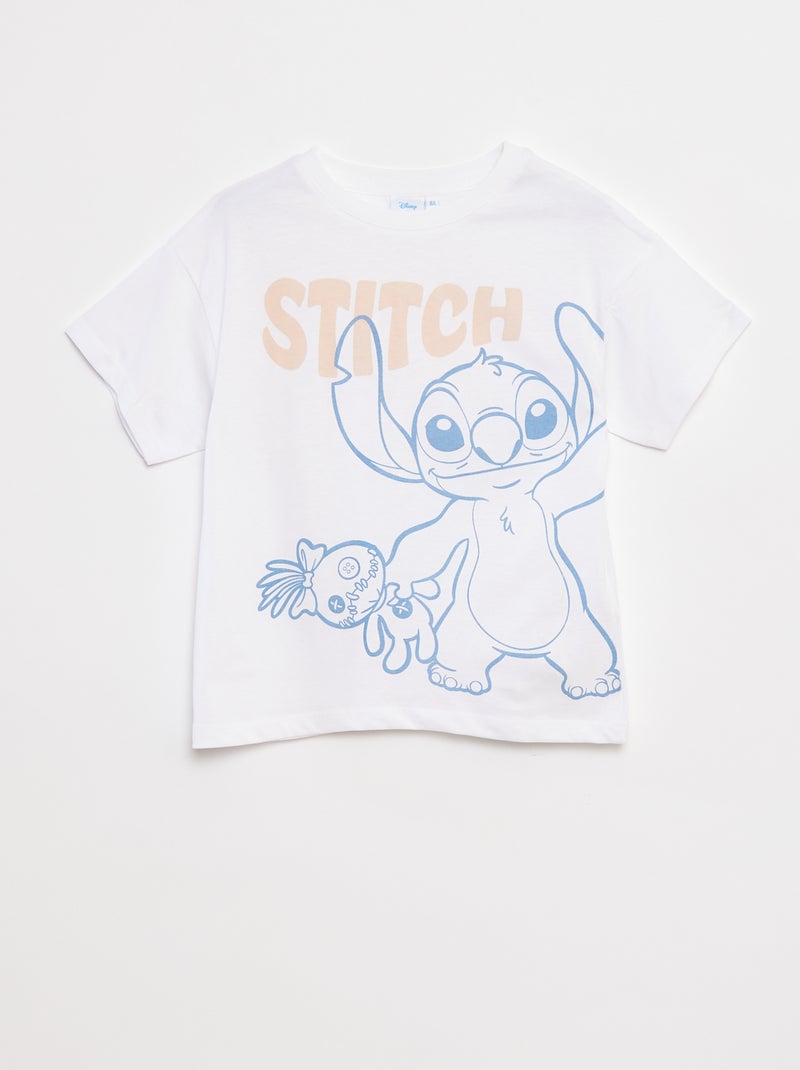 T-shirt larga 'Stitch' Branco - Kiabi