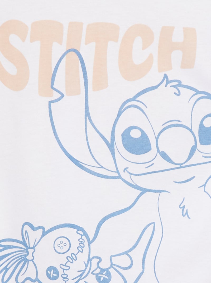 T-shirt larga 'Stitch' Branco - Kiabi