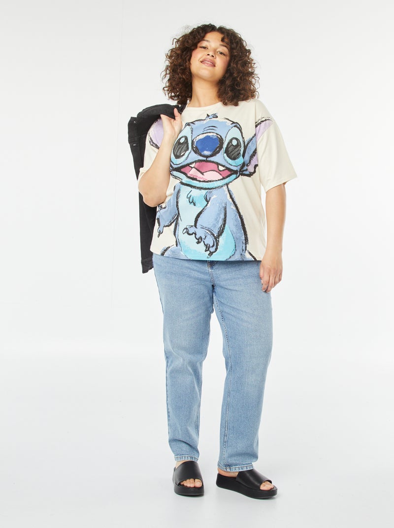 T-shirt larga 'Stitch' BRANCO - Kiabi