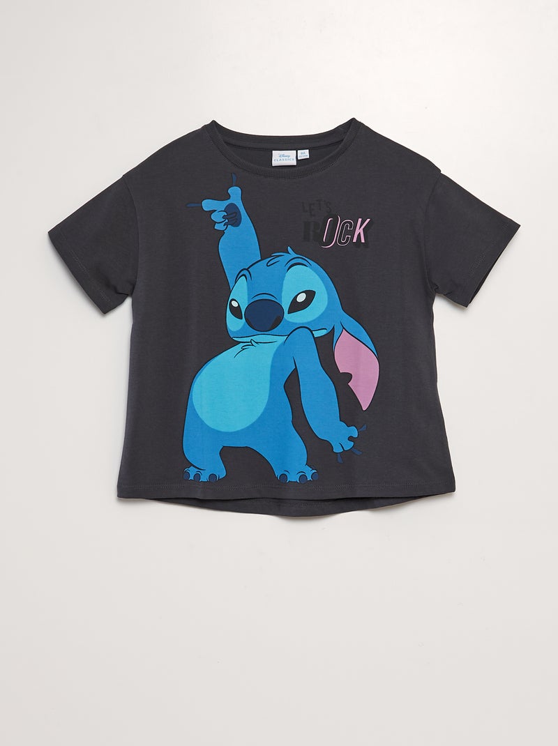 T-shirt larga 'Stitch' de gola redonda CINZA - Kiabi