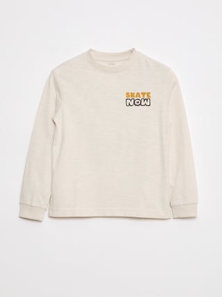 T-shirt largo com estampado de skate