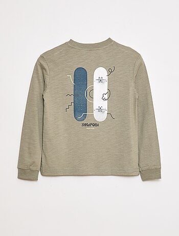 T-shirt folgado com estampado de skate