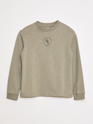 T-shirt largo com estampado de skate