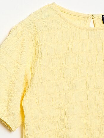 T-shirt largo em malha fantasia