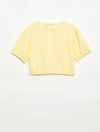 T-shirt largo em malha fantasia