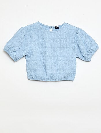 T-shirt largo em malha fantasia