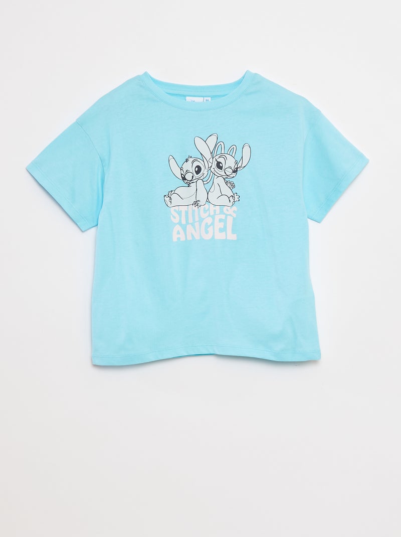 T-shirt largo 'Stitch' Azul - Kiabi