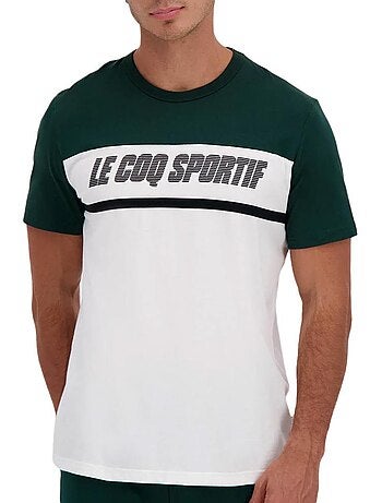 T-Shirt Le Coq Sportif Contemporain Verde/Branco para Homem