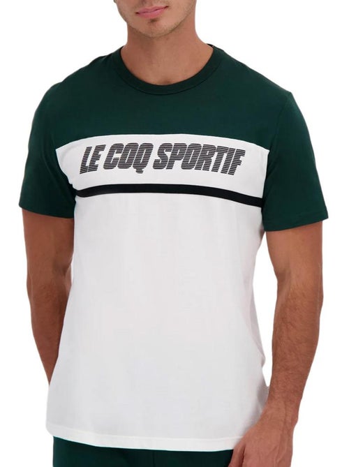 T-Shirt Le Coq Sportif Contemporain Verde/Branco para Homem - Kiabi