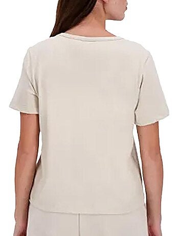 T-Shirt Le Coq Sportif Contemporâneo Bege para Mulher