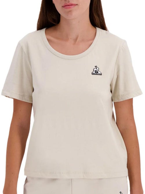 T-Shirt Le Coq Sportif Contemporâneo Bege para Mulher - Kiabi T-Shirt Le Coq Sportif Contemporâneo Bege para Mulher - Kiabi