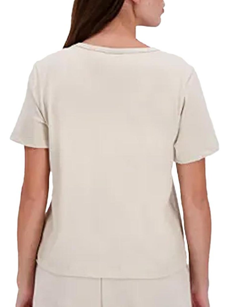 T-Shirt Le Coq Sportif Contemporâneo Bege para Mulher Bege - Kiabi