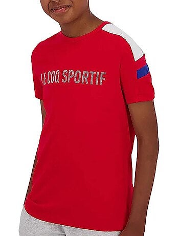 T-Shirt Le Coq Sportif Mini Vermelha para Menino
